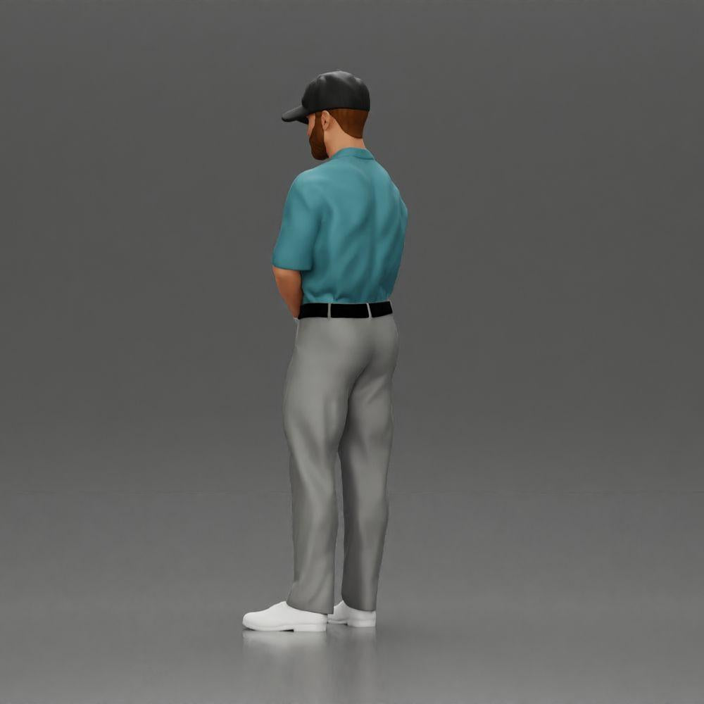 Diorama modélisme photo produit 16 : Figurine de diorama : Miniature golfeur debout avec casquette, gant et club de golf - Figurine de diorama (Ref Nr. A143)