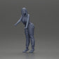 Diorama modélisme photo produit 15 : Figurine diorama : Mécanicienne avec pistolet de remplissage en salopette rouge - figurine diorama debout (Ref Nr. A136)