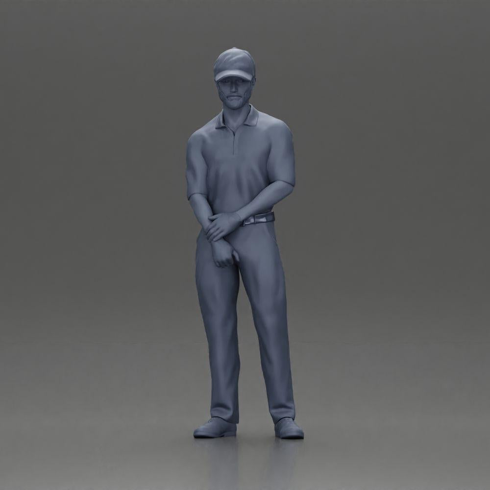 Diorama modélisme photo produit 18 : Figurine diorama : Golfeur miniature debout avec casquette, gant et club de golf - Figurine diorama (Ref Nr. A143)