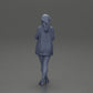 Diorama modélisme photo de produit 16 : Figurine féminine de diorama en cardigan ouvert et shorts avec parapluie (Ref Nr. A92)