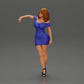 Diorama modélisme photo produit 0 : Figurine diorama : miniature diorama - figurine en robe bleue et talons hauts dans une pose élégante (Ref Nr. A127)