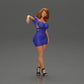 Diorama modélisme photo produit 1 : Figurine diorama : Miniature diorama - Figurine en robe bleue et talons hauts dans une pose élégante (Ref Nr. A127)