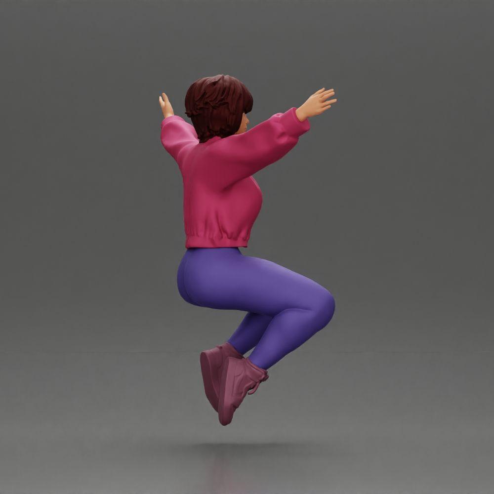 Diorama modélisme photo produit 2 : Figurine - Fille assise avec les bras tendus, vêtements de sport (Ref Nr. A80)