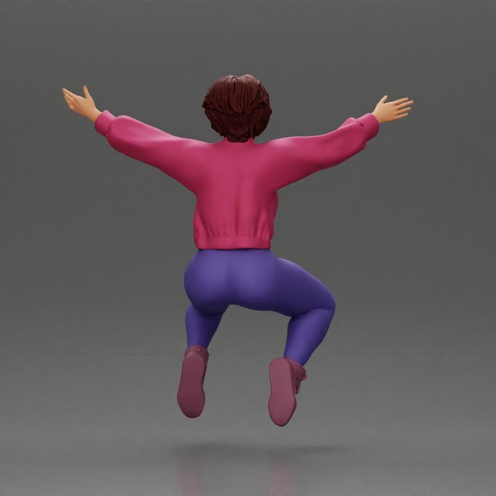 Diorama modélisme photo produit 3 : Figurine miniature - Fille assise avec les bras tendus, vêtements de sport (Ref Nr. A80)