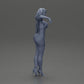 Diorama modélisme photo produit 8 : Figurine diorama : miniature diorama - figurine en robe bleue et talons hauts dans une pose élégante (Ref Nr. A127)