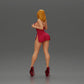 Diorama modélisme photo produit 3 : Figurine femme diorama : Femme élégante debout en robe rouge avec des chaussures à plateforme (Ref Nr. A134)