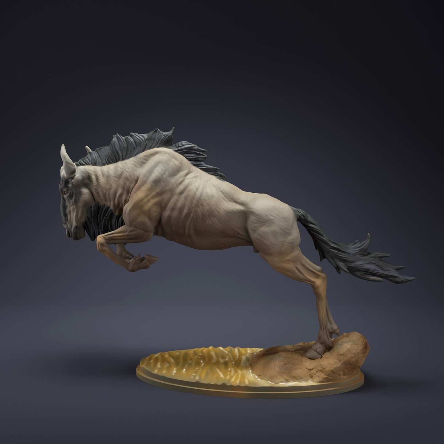 Photo du produit Figurine d'animal Diorama, Modélisme : 0 : Figurine des animaux de la savane : gnou bondissant – Wildebeest (Ref 01_01_85)