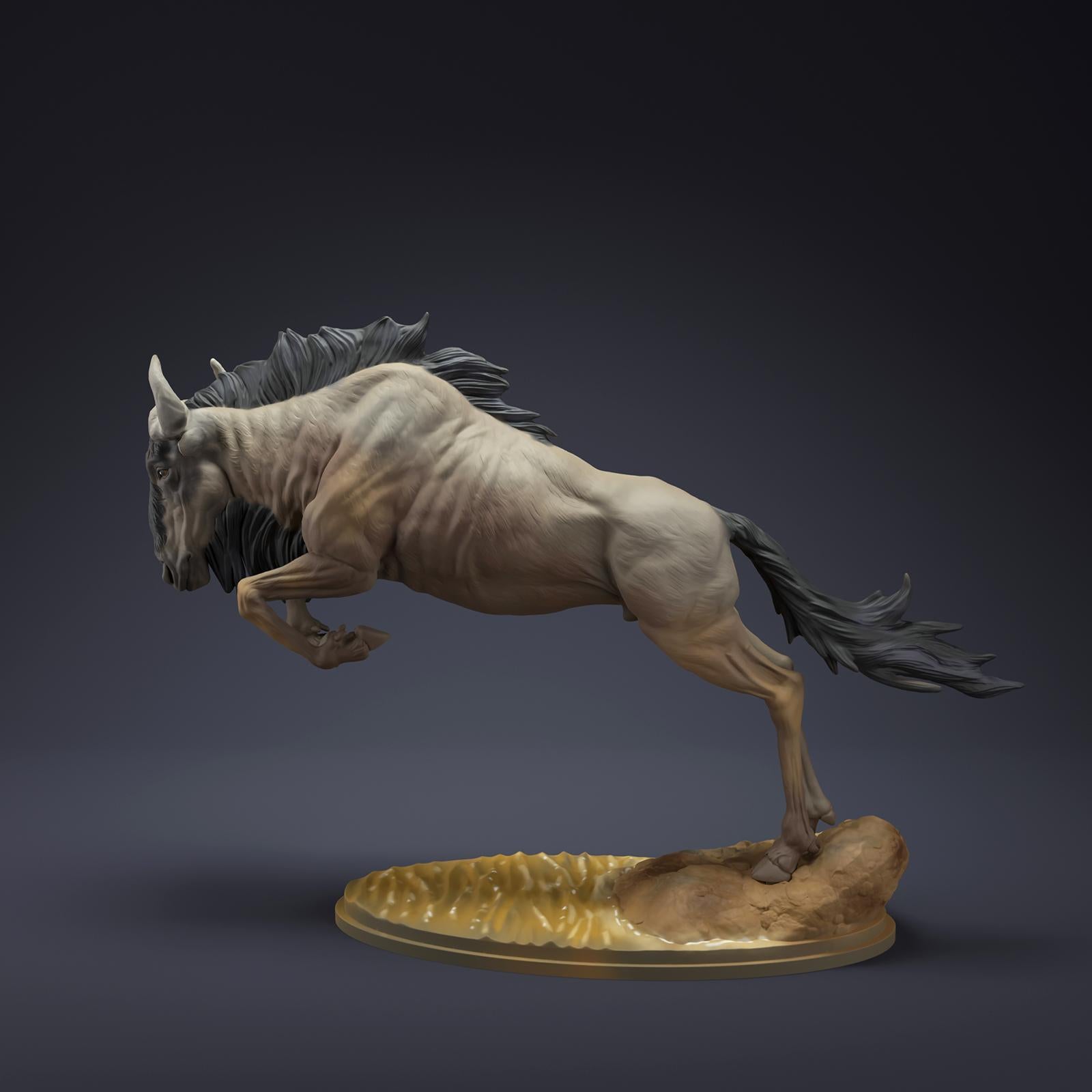 Photo du produit Figurine d'animal Diorama, Modélisme : 0 : Figurine des animaux de la savane : gnou bondissant – Wildebeest (Ref 01_01_85)