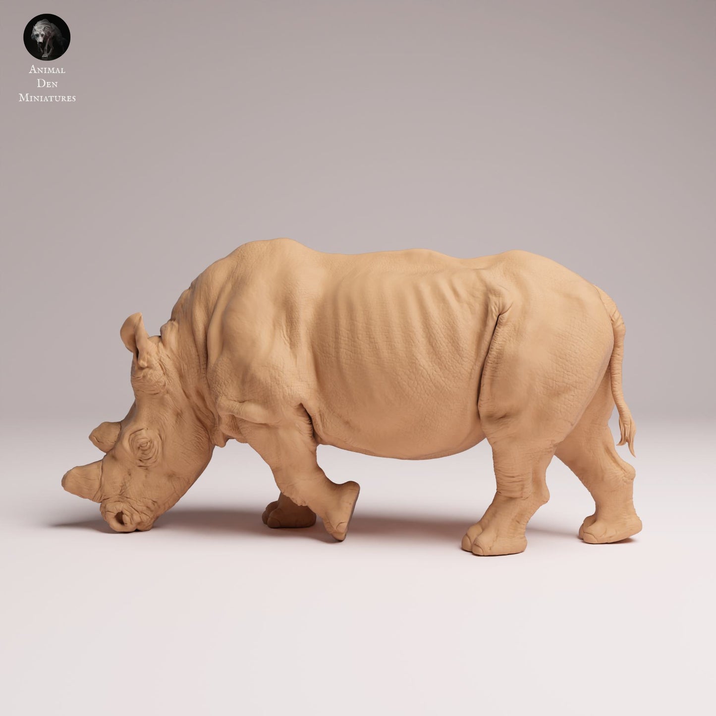 Produktfoto Tier Figur Diorama, Modellbau: 0: Wildtier Figur: fressendes Nördliches Weißes Nashorn – vorgefertigt (Ref 25_07_01)