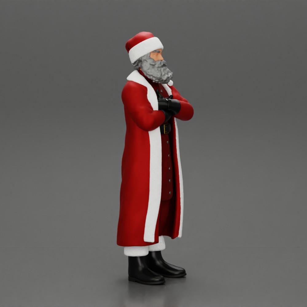 Diorama modélisme photo produit 1 : Miniature de Père Noël, debout avec les bras croisés pour diorama (Ref Nr. A51)