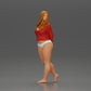 Diorama Modélisme Photo de produit 1 : Figurine miniature féminine pour diorama, bikini et t-shirt à manches longues, mains derrière (Réf n° A53)