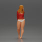 Diorama modélisme photo produit 2 : Figurine miniature féminine pour diorama, bikini et t-shirt à manches longues, mains derrière (Ref Nr. A53)
