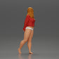 Diorama modélisme photo produit 3 : Figurine miniature féminine pour diorama, bikini et t-shirt à manches longues, mains derrière (Ref Nr. A53)
