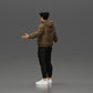 Diorama modélisme photo produit 4 : Figurine miniature homme asiatique en sweat à capuche, bras levés sur les côtés (Ref Nr. A60)