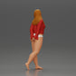 Diorama Modélisme Photo de produit 4 : Figurine miniature féminine pour diorama, bikini et chemise à manches longues, mains derrière (Ref Nr. A53)