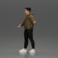 Diorama modélisme photo produit 5 : Figurine miniature homme asiatique en sweat à capuche, bras levés sur les côtés (Ref Nr. A60)