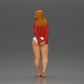 Diorama modélisme photo de produit 5 : Figurine miniature féminine pour diorama, bikini et t-shirt à manches longues, mains derrière (Ref Nr. A53)