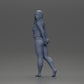 Diorama modélisme photo produit 6 : Figurine miniature féminine pour diorama, bikini et t-shirt à manches longues, mains derrière (Ref Nr. A53)