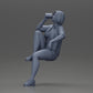 Diorama modélisme photo produit 6 : Miniature : Femme jeune assise sur une chaise, jambe repliée, buvant dans une tasse (Ref Nr. A57)