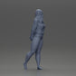 Diorama modélisme photo produit 9 : Figurine miniature féminine pour diorama, bikini et t-shirt à manches longues, mains derrière (Ref Nr. A53)