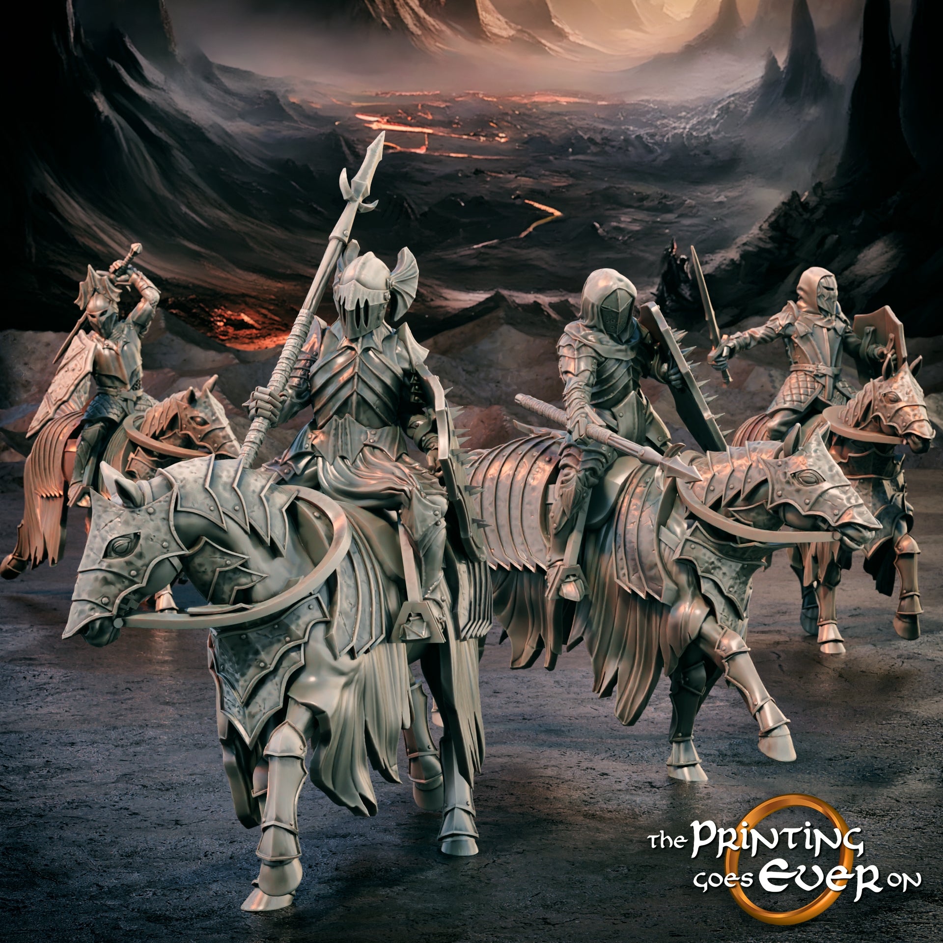 Photo du produit Tabletop 28mm The Printing Goes Ever On (TPGEO) 0: Cavalier des Ombres - Guerriers Sombres du Mal - Gardiens du Royaume Obscur
