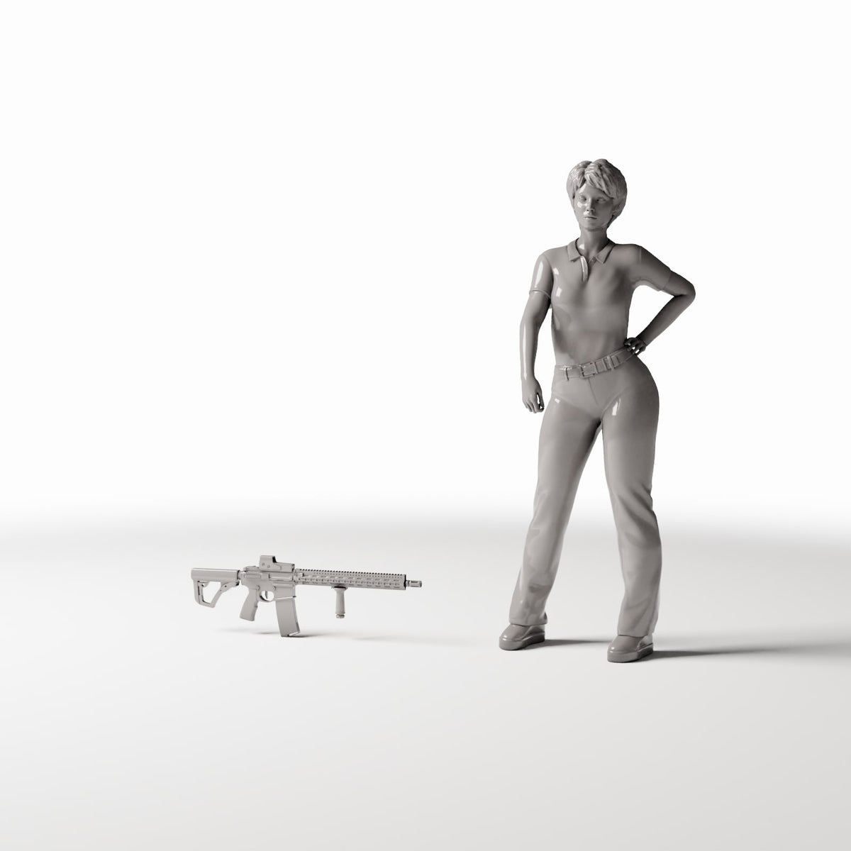 Photo produit de modélisme de diorama 1 : armes de diorama : fusil d’assaut moderne avec optique de visée (réf. 413D)