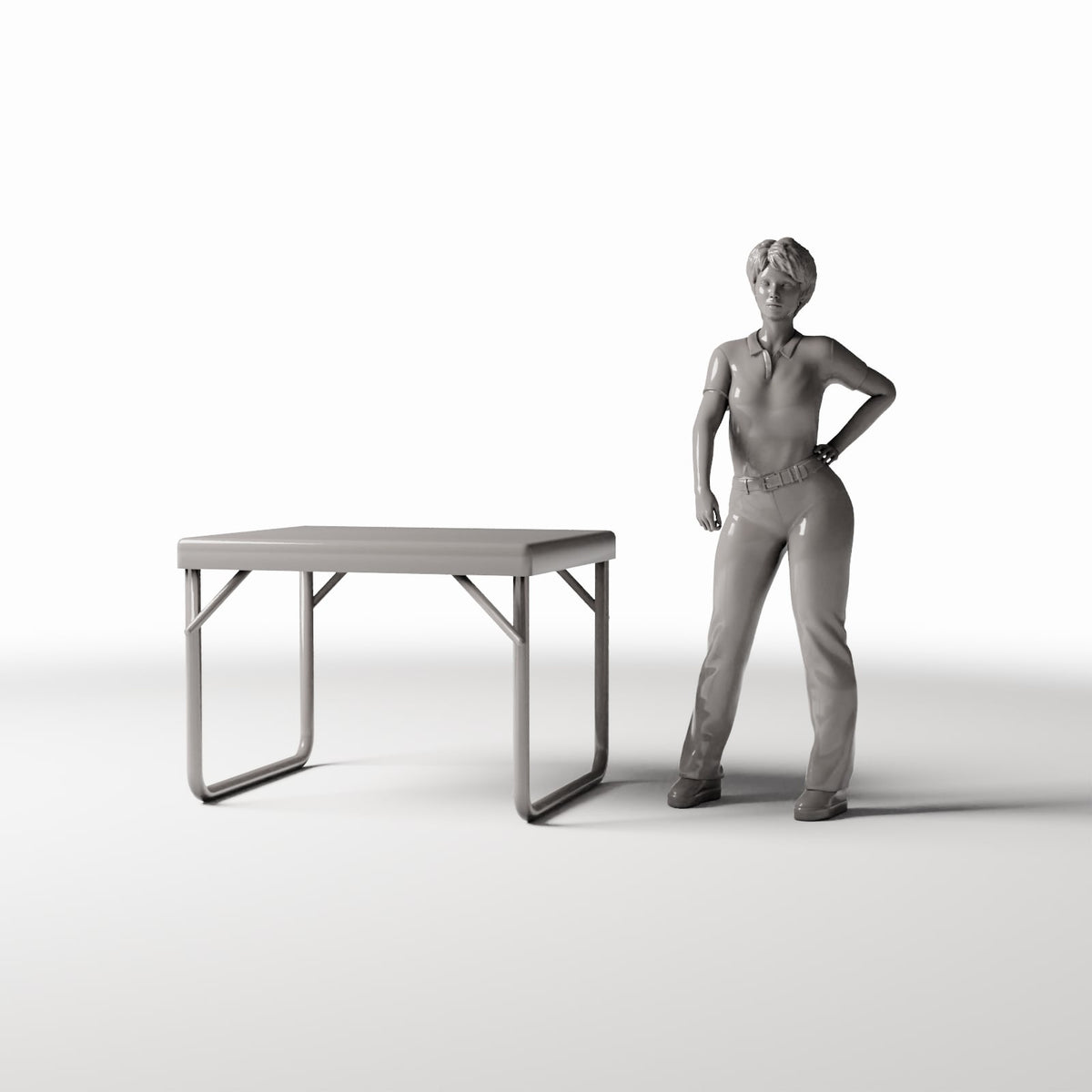 Photo produit de modélisme de diorama 1 : mobilier de diorama : table de travail robuste pour entrepôt et atelier (réf. 417D)
