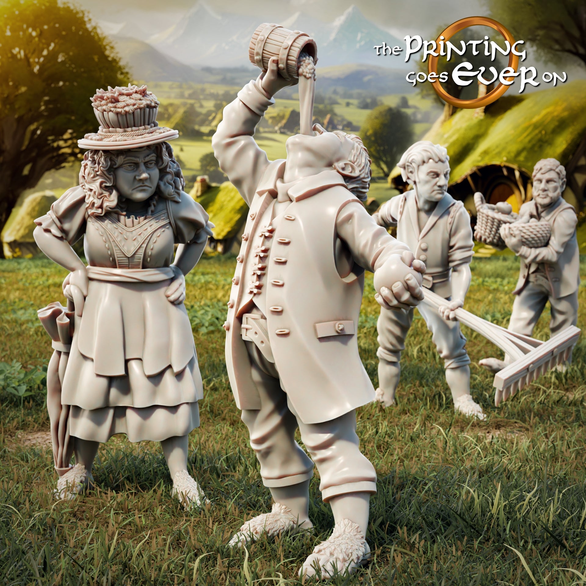 Photo de produit Tabletop 28mm The Printing Goes Ever On (TPGEO) 0 : Halflings Villageois - Résidents du quotidien