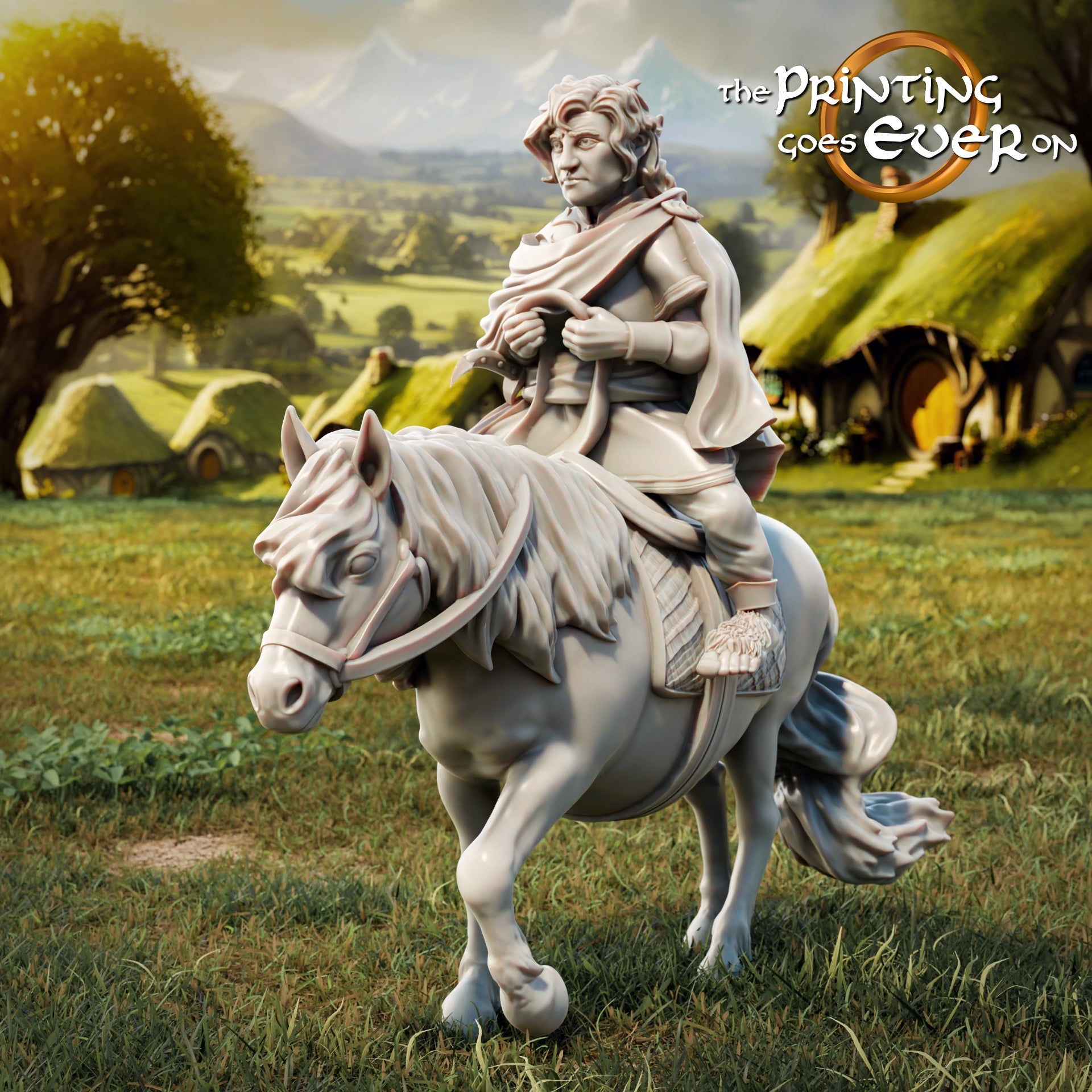 Photo du produit Tabletop 28mm The Printing Goes Ever On (TPGEO) 0 : Cavaliers Halflings - Des héros courageux rentrent chez eux