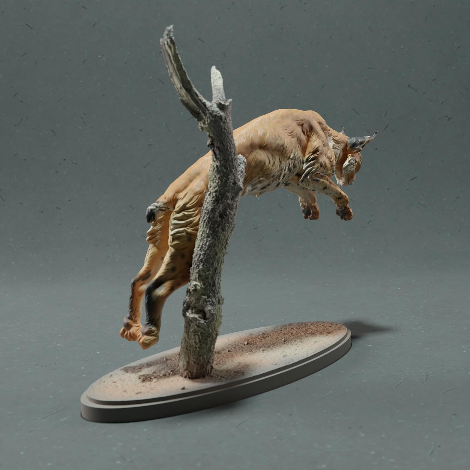 Photo du produit Figurine d'animal Diorama, Modélisme : 0 : Figurine de faune : Lynx – Lynx roux (Réf 01_01_76)
