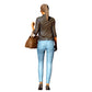 Femme avec lunettes de soleil et sac à main – personnage en jean et veste en cuir (Réf. n° 423)