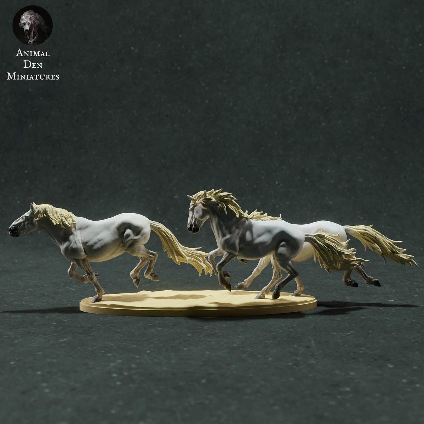 Photo de produit Figurine Animale Diorama, Modélisme : 0 : Figurine d'Animal Sauvage : chevaux de Camargue courant (Réf 01_01_73)