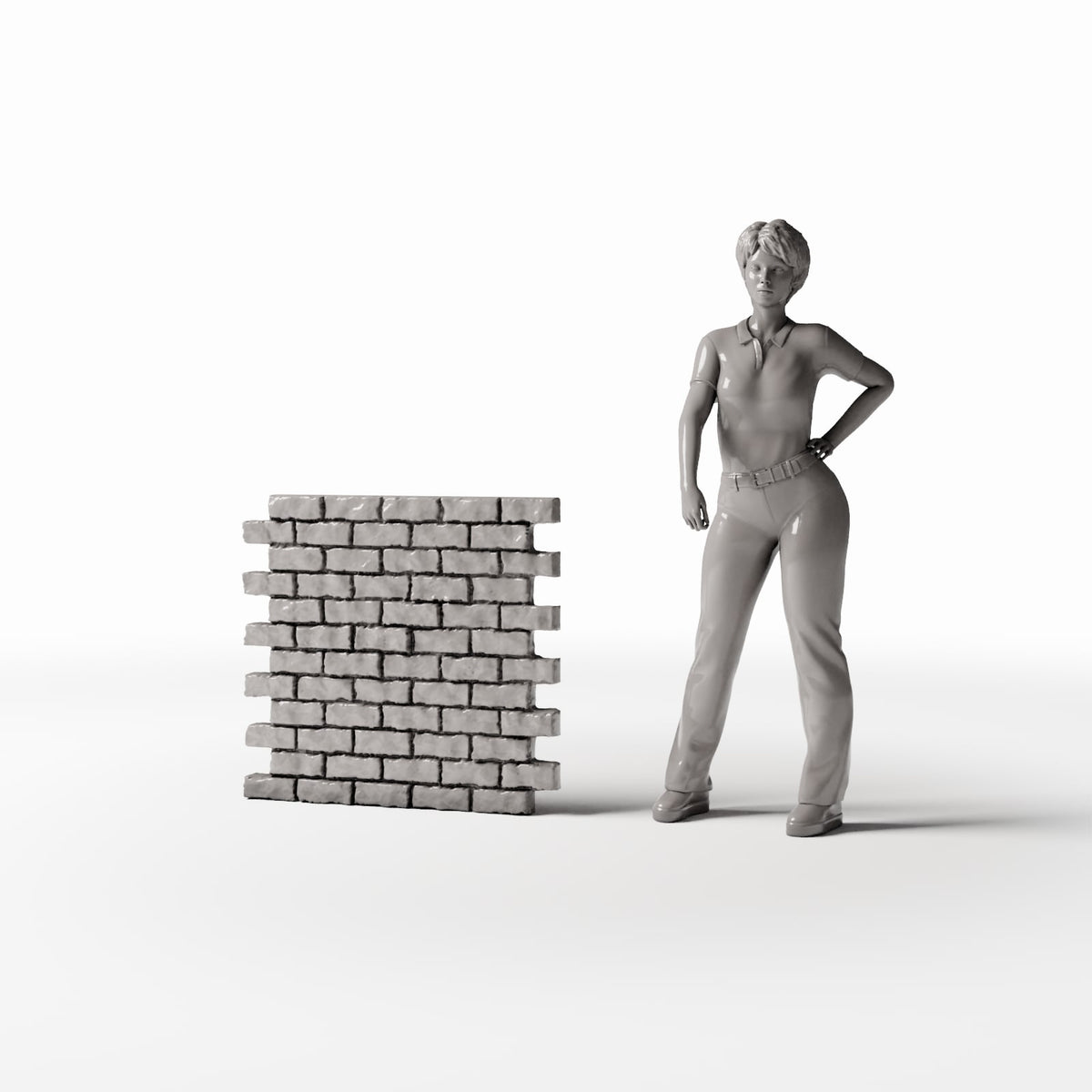 Photo produit pour diorama et modélisme 1 : Bâtiment de diorama : mur de briques endommagé (Ref. 631D)