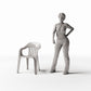 Photo produit pour diorama et modélisme 1 : Mobilier de diorama : chaise en plastique avec accoudoirs (Ref. 652D)
