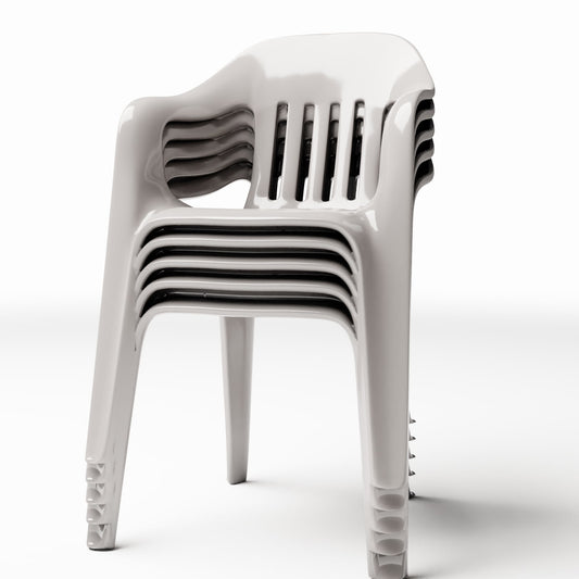 Photo produit pour diorama et modélisme 0 : Mobilier de diorama : chaises en plastique empilées (Ref. 653D)