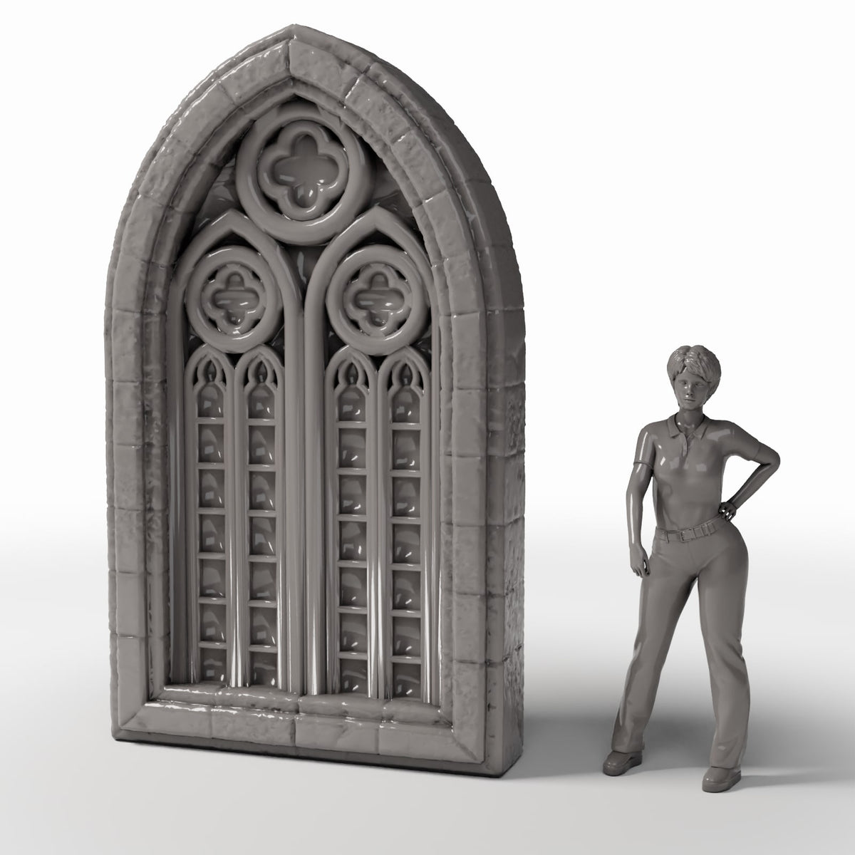 Photo produit pour diorama et modélisme 1 : Bâtiment de diorama : large fenêtre d’église gothique (Ref. 678D)