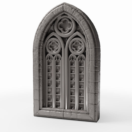 Photo produit pour diorama et modélisme 0 : Bâtiment de diorama : large fenêtre d’église gothique (Ref. 678D)
