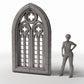 Photo produit pour diorama et modélisme 1 : Bâtiment de diorama : fenêtre d’église gothique en demi-élément (Ref. 679D)
