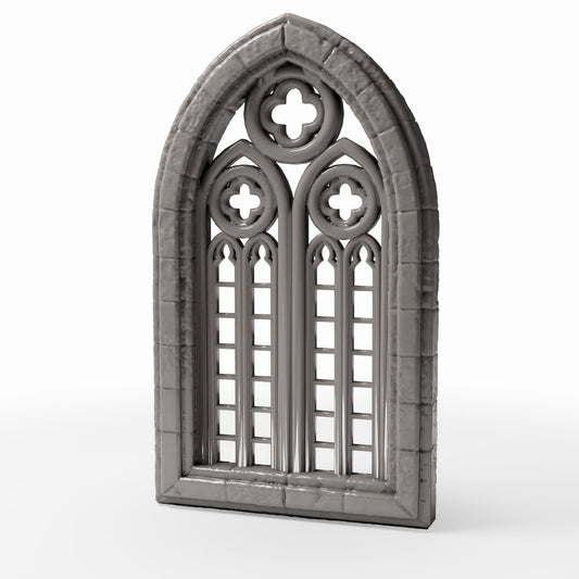 Photo produit pour diorama et modélisme 0 : Bâtiment de diorama : fenêtre d’église gothique en demi-élément (Ref. 679D)