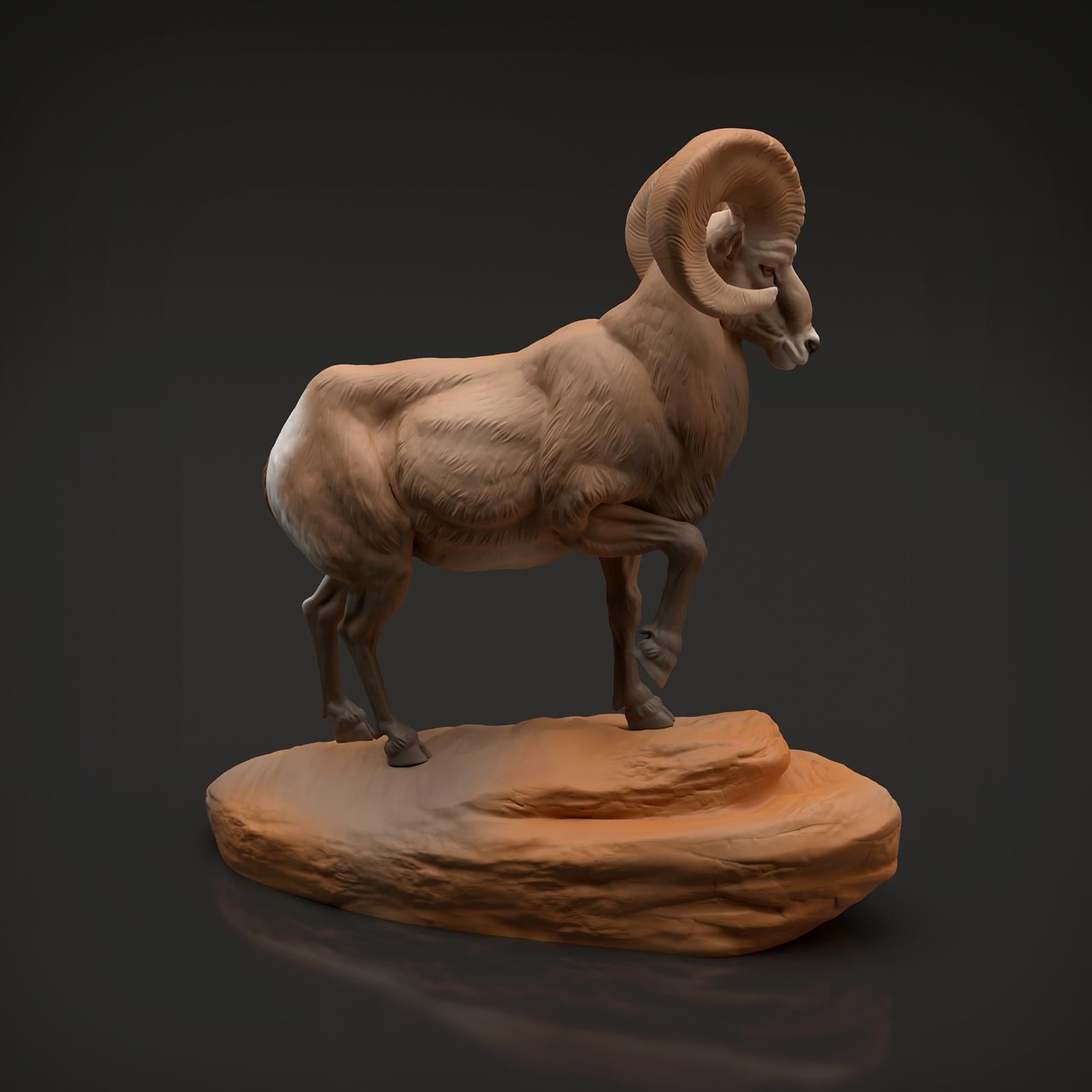 Photo de produit Figurine d'animal Diorama, Modélisme : 0 : Figurine d'animal sauvage : Mouflon (Réf 01_01_89)