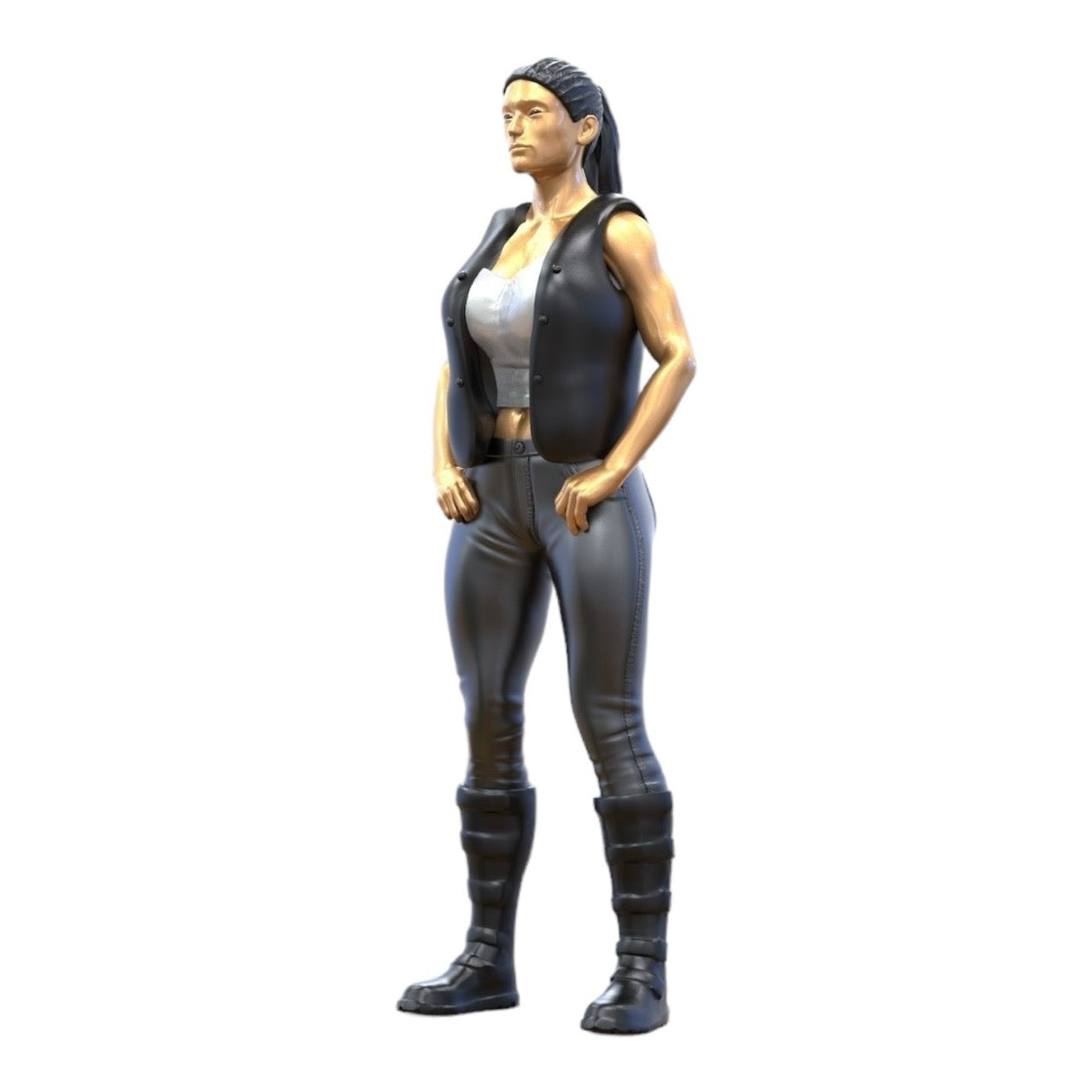 Figurine miniature : motarde/membre de gang avec gilet (n° 284)