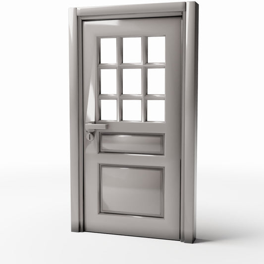 Photo produit pour diorama et modélisme 0 : Bâtiment de diorama : porte d’entrée classique avec panneau vitré (Ref. 710D)