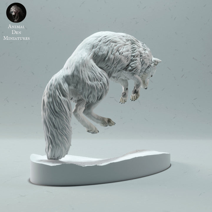 Photo du produit : figurine animalière Animal Den Miniatures 2, renard polaire sautant (22_12_17)