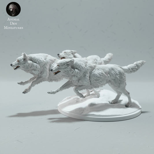 Photo du produit figurine animale Animal Den Miniatures 0 : Figurine animale de l’Arctique : loups polaires en marche (23_01_12)