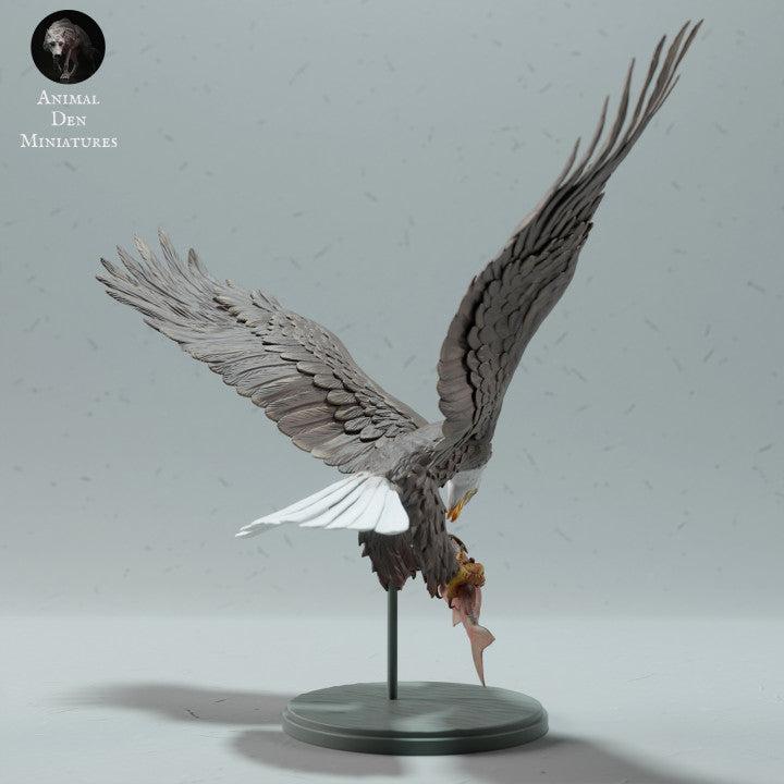 Photo produit figurine animale Animal Den Miniatures 1 : animal sauvage : pygargue à tête blanche mangeant un saumon (23_01_14)