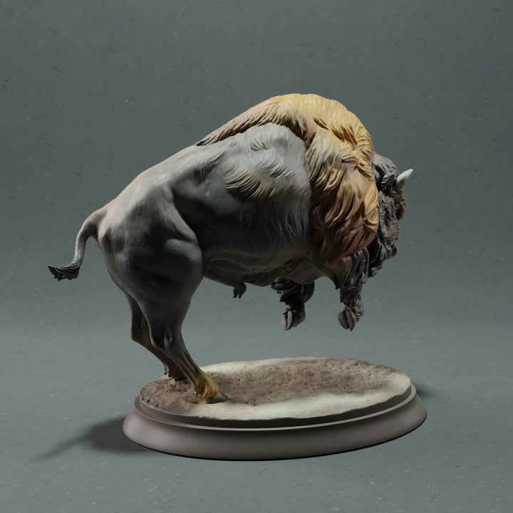 Photo produit figurine animale Animal Den Miniatures 3 : figurine d’animal sauvage : bison américain - chargeant (22_10_14)