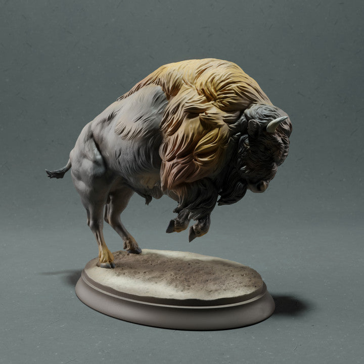 Photo du produit figurine animale Animal Den Miniatures 4 : figurine d’animal sauvage : bison américain - attaquant (22_10_14)