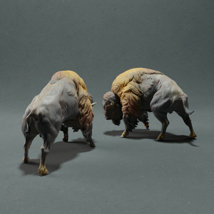 Photo produit figurine animale Animal Den Miniatures 3 : animal sauvage, figurine animale : bison américain - combattant (22_10_13)