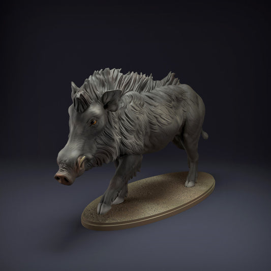Photo du produit, figurine d’animal Animal Den Miniatures 0 : figurine d’animal sauvage : sanglier indien (22_08_09)