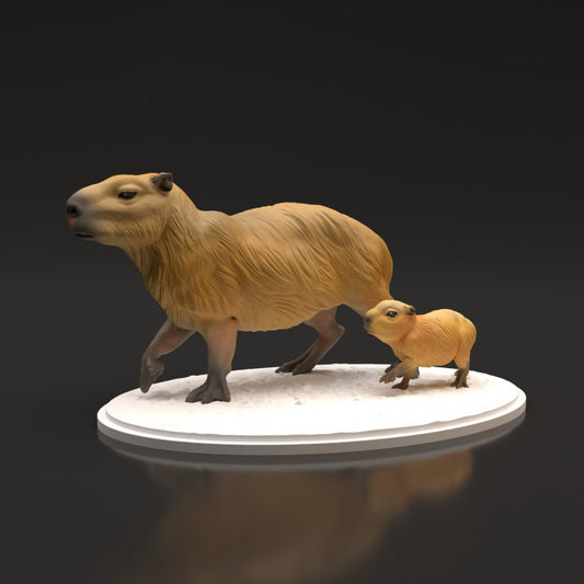 Photo produit figurine animale Animal Den Miniatures 0 : figurine d’animal sauvage : capybaras (22_06_05)
